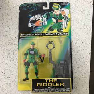 Vintage Batman Forever The Riddler with Trapping Brain Drain Helmet 1995